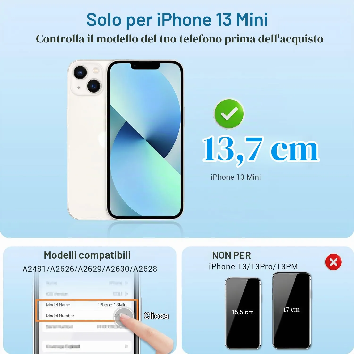GULEEK Display LCD FHD COF 5.4" Touch Screen per iPhone 13 Mini - immagine 2