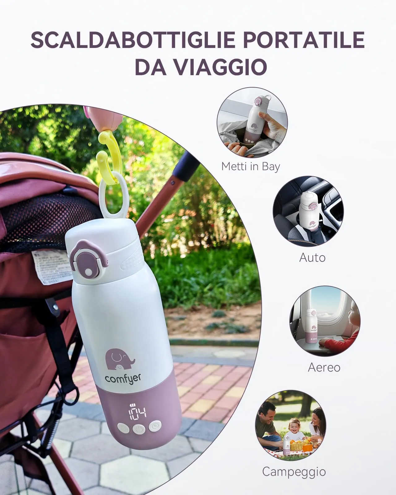 Comfyer BW01 Scaldalatte Portatile per Neonato, Scaldabiberon da Viaggio - immagine 3
