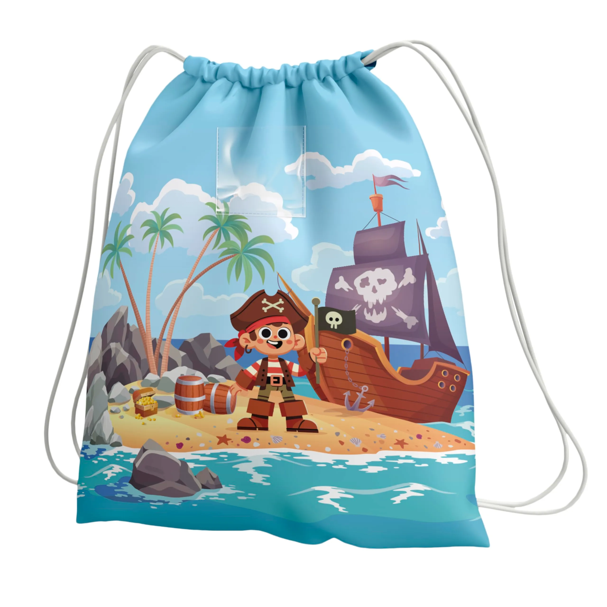 KAÏDENSÏ Sacca Asilo Personalizzata Pirata con Foto, 32x40 cm - immagine 1