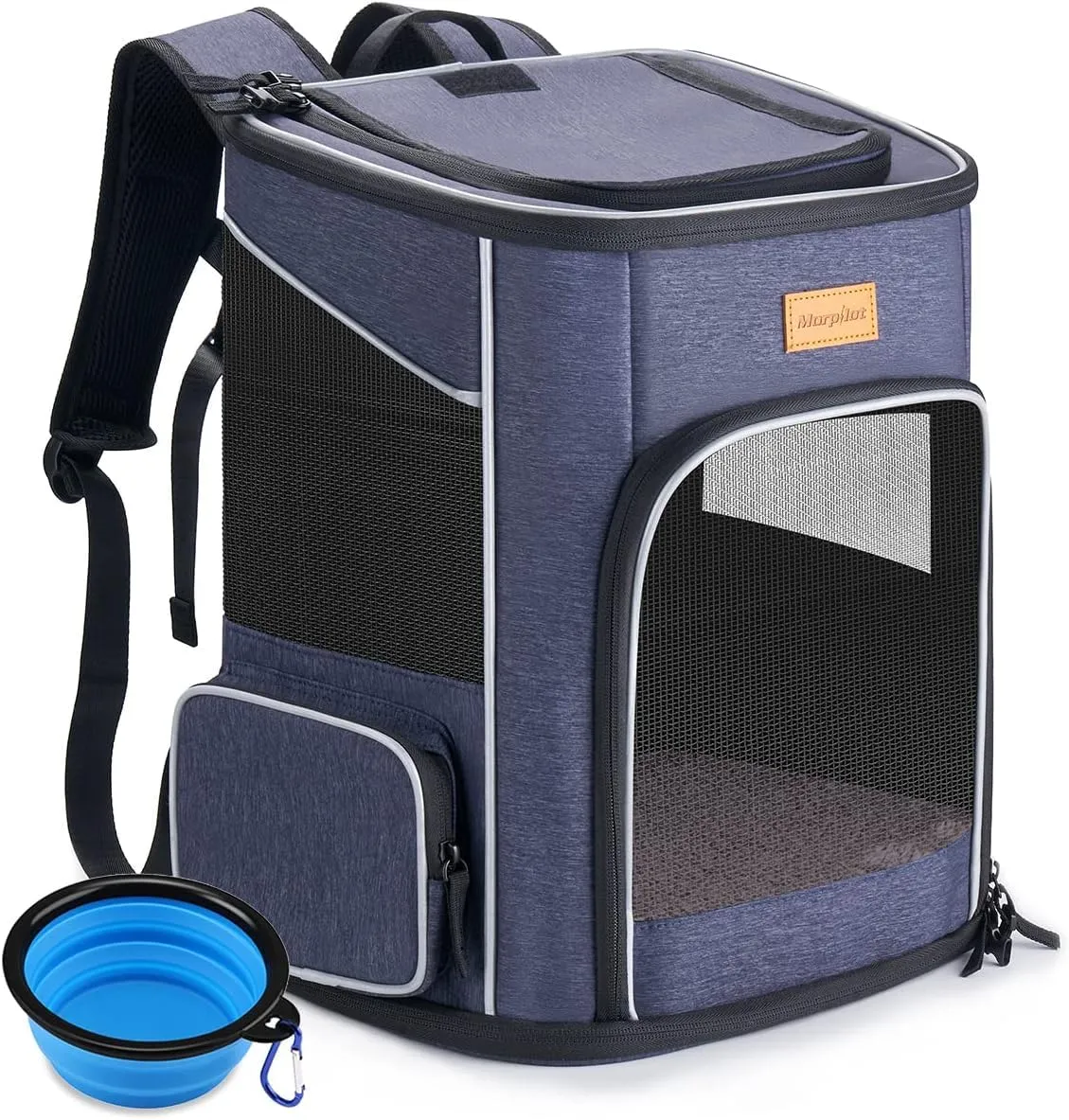 Morpilot Zaino Trasportino per Cani e Gatti fino a 7kg, Blu Denim - immagine 1