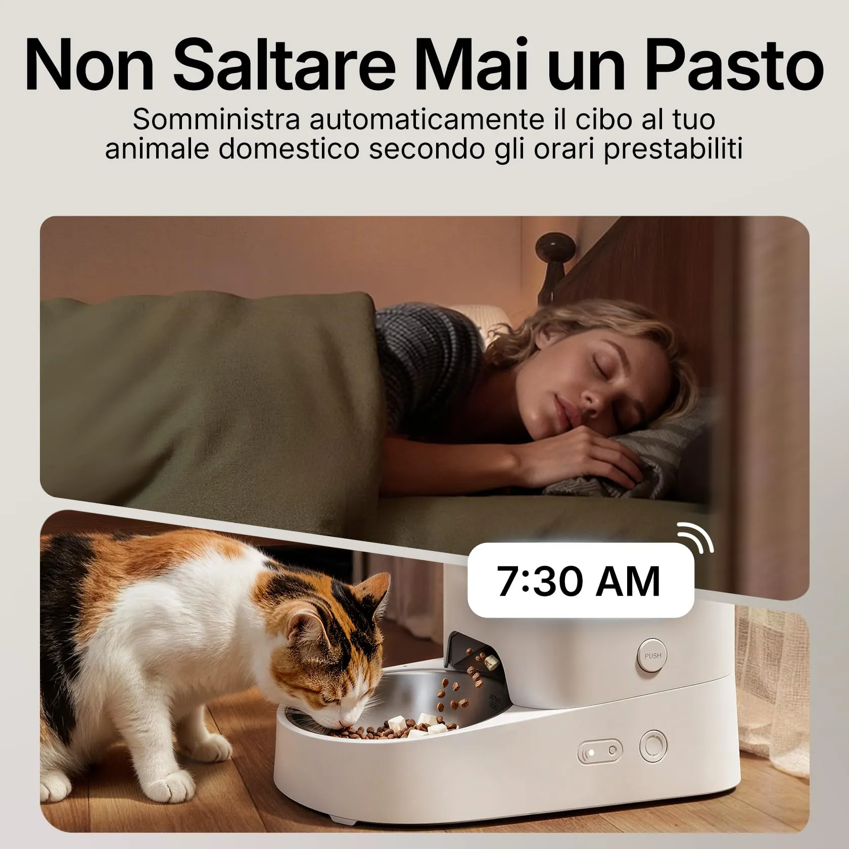 PETKIT Distributore Automatico di Cibo per Gatti e Cani, 3L, WiFi 2.4G, Ciotola in Acciaio Inox 304, Tecnologia Fresh Lock - immagine 2