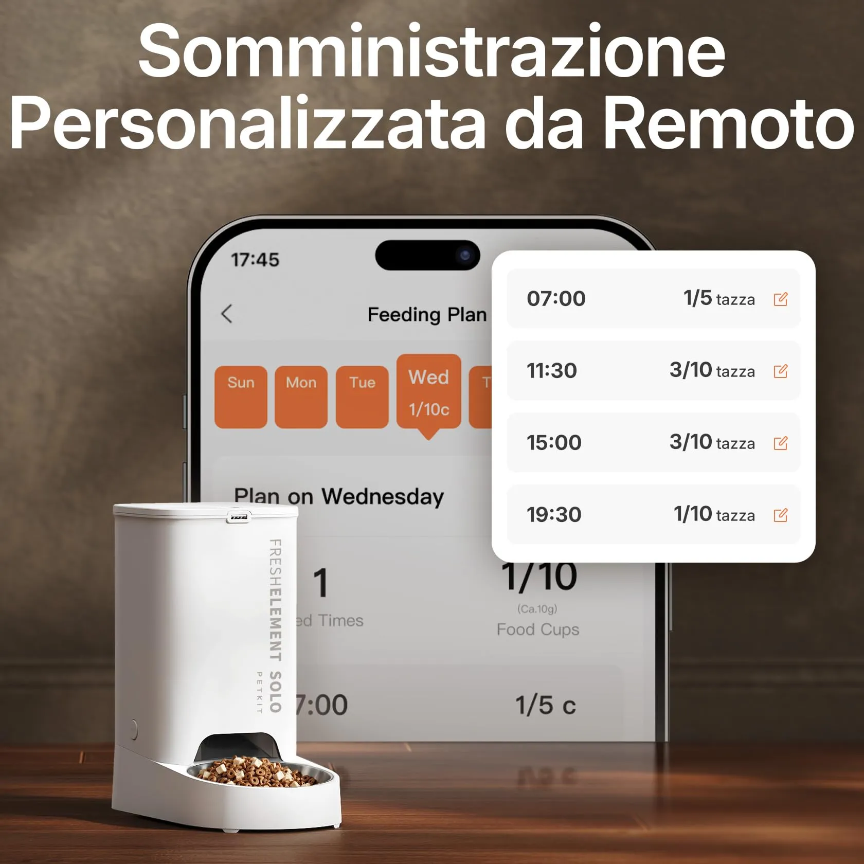 PETKIT Distributore Automatico di Cibo per Gatti e Cani, 3L, WiFi 2.4G, Ciotola in Acciaio Inox 304, Tecnologia Fresh Lock - immagine 3
