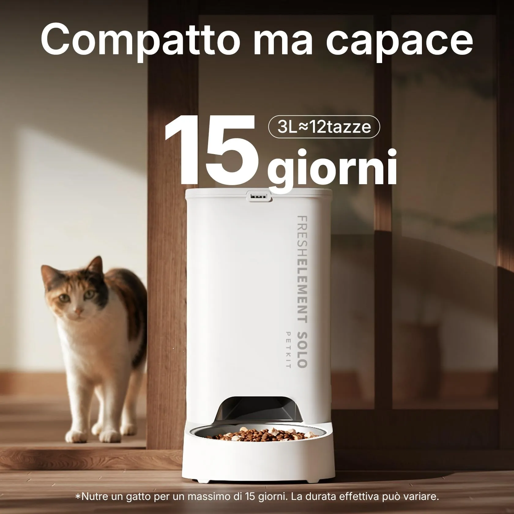 PETKIT Distributore Automatico di Cibo per Gatti e Cani, 3L, WiFi 2.4G, Ciotola in Acciaio Inox 304, Tecnologia Fresh Lock - immagine 7