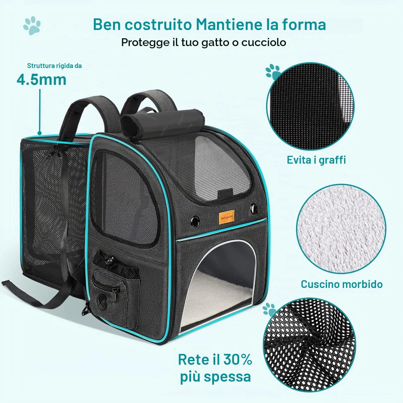 Morpilot Zaino Trasportino Estensibile per Cani e Gatti fino a 8 kg - immagine 5