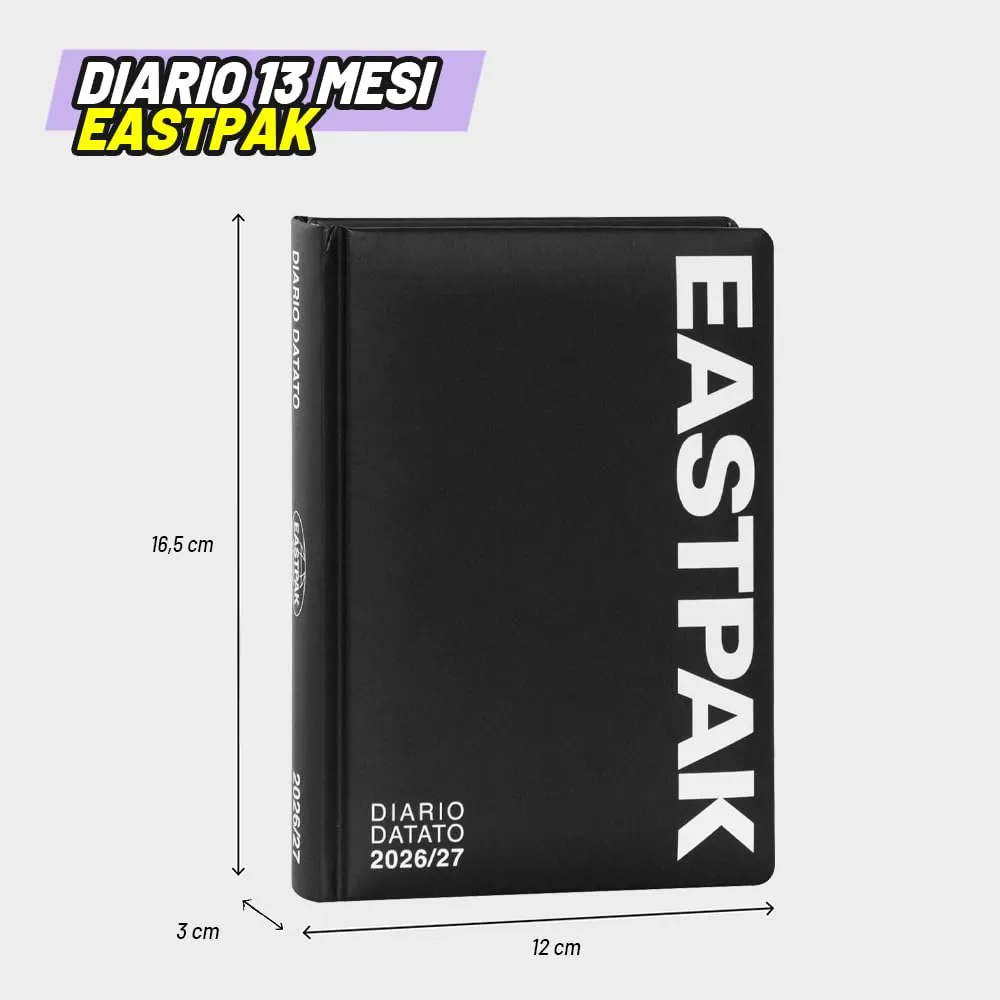 Eastpak Diario Scuola 2026-2027, Datato 13 Mesi, Copertina Imbottita, 352 Pagine e Stickers, 12 x 16.5 cm - immagine 5