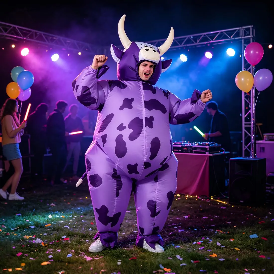 JASHKE Costume da Mucca Gonfiabile per Adulti Unisex - immagine 6