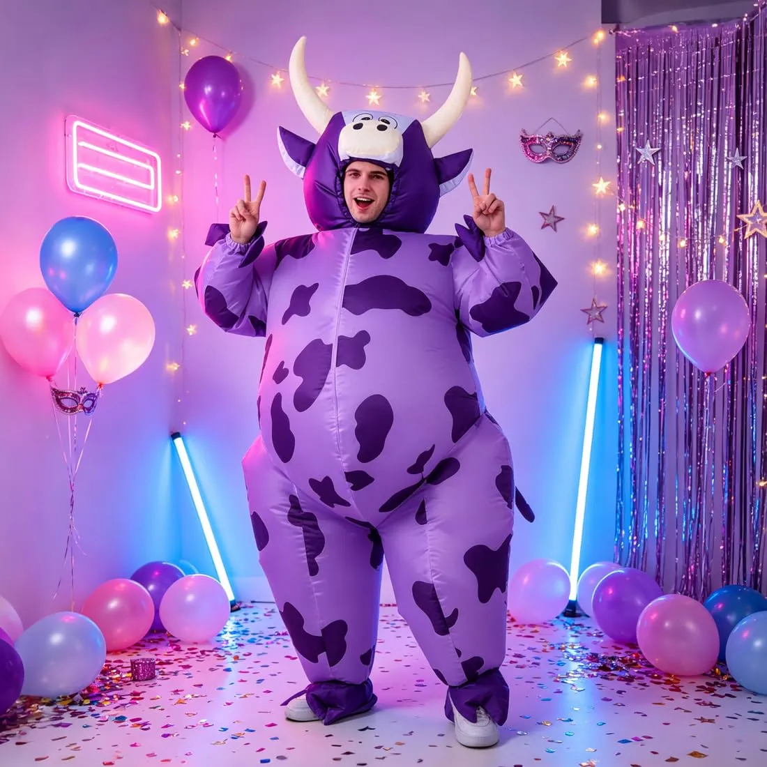 JASHKE Costume da Mucca Gonfiabile per Adulti Unisex - immagine 7