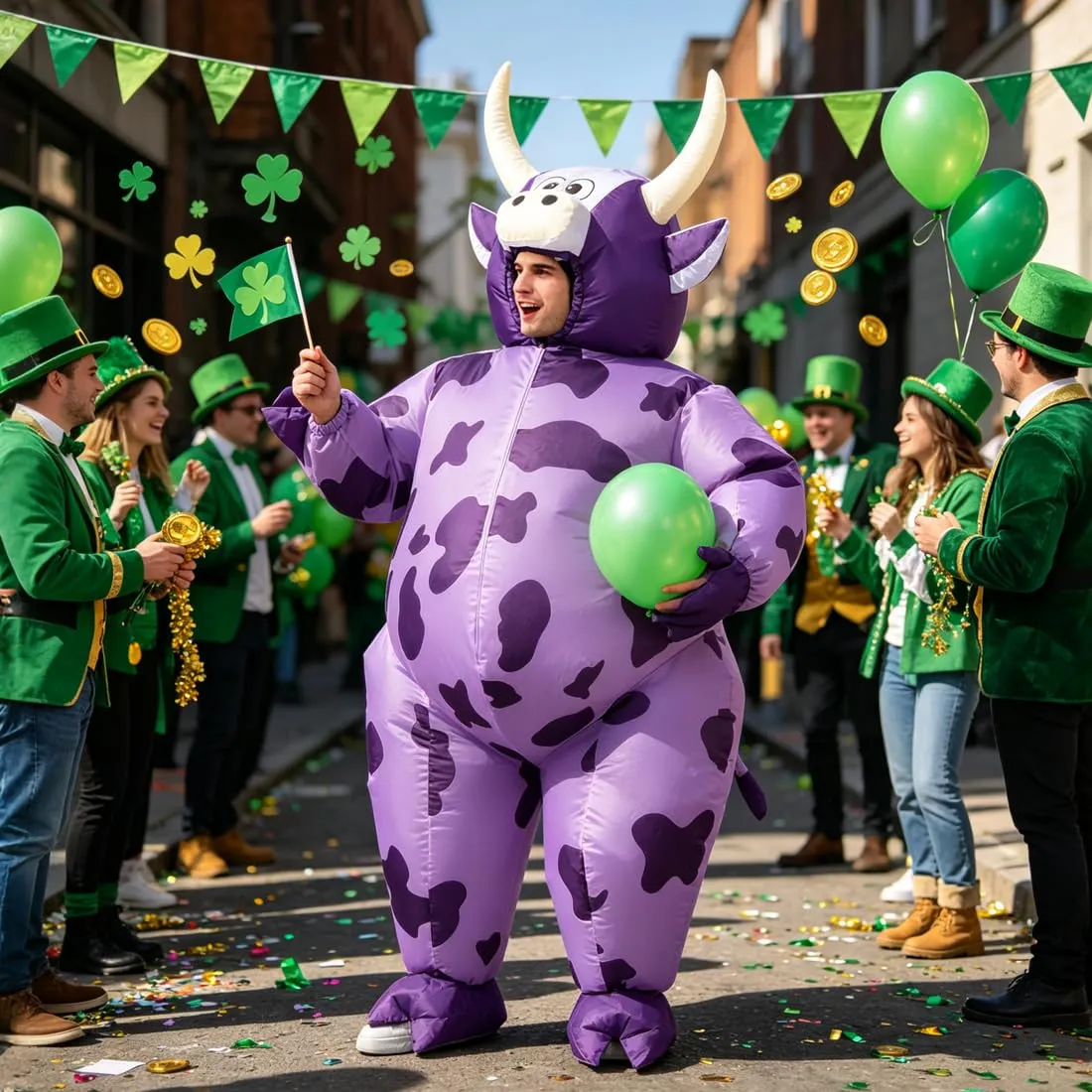 JASHKE Costume da Mucca Gonfiabile per Adulti Unisex - immagine 8