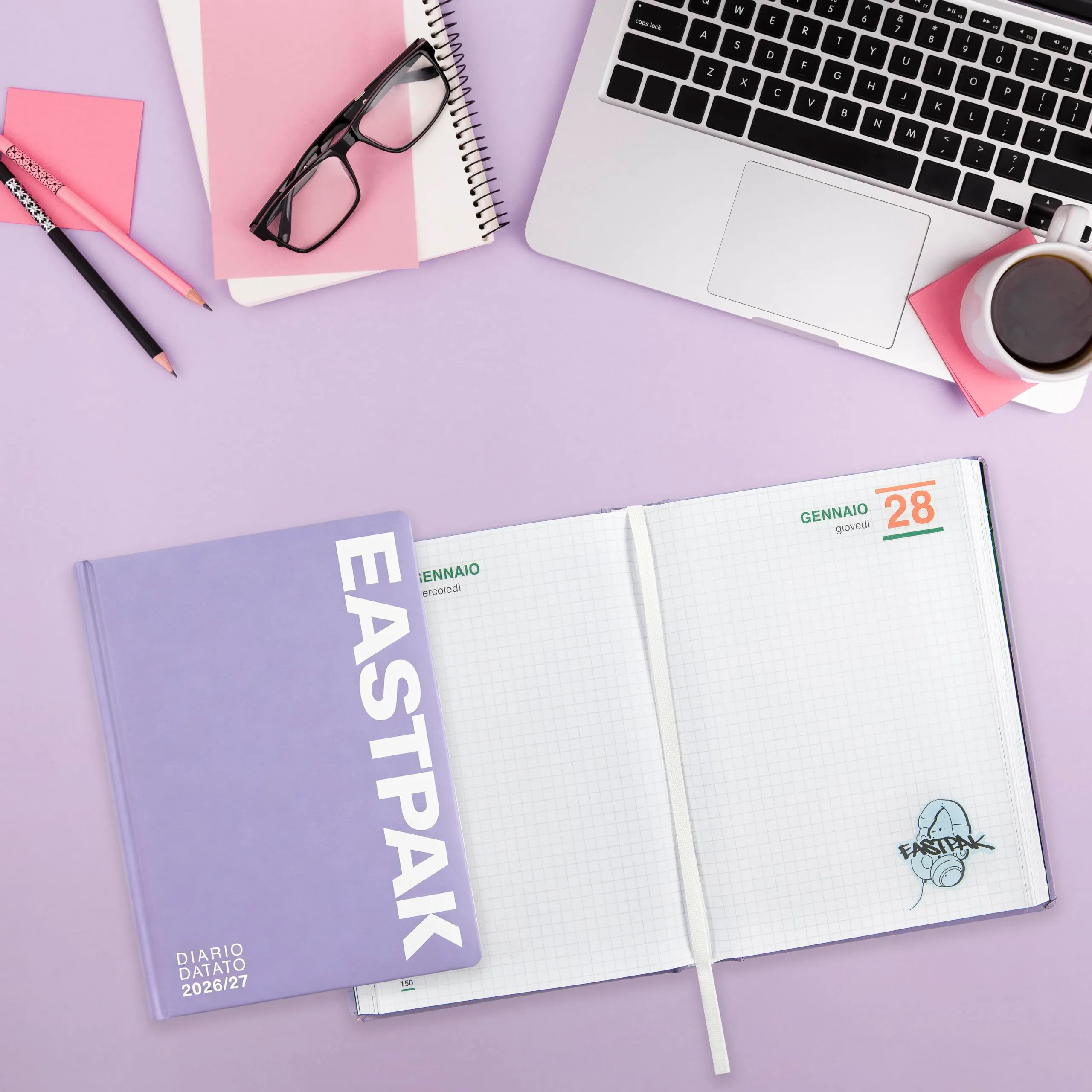 Eastpak Diario Scuola 2026-2027, Datato 13 Mesi, Copertina Imbottita, 352 Pagine e Stickers, 12 x 16.5 cm - immagine 6