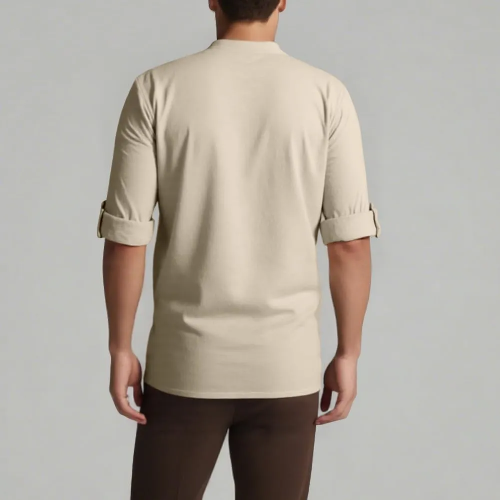 BSBUY Costume Medievale Uomo, Camicia Rinascimentale Vintage in Cotone con Lacci, Stile Pirata Gotico e Punk - immagine 8