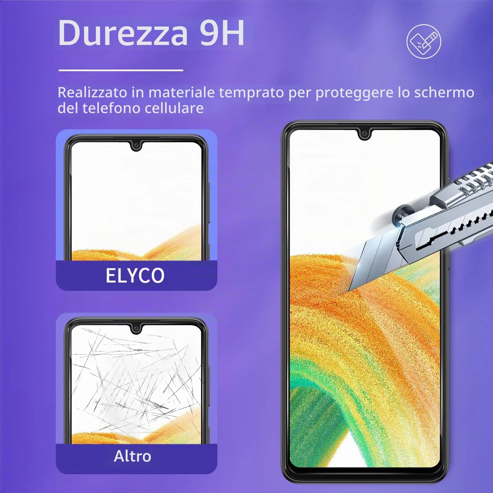 ELYCO Vetro Temperato Privacy per Samsung Galaxy A33 5G, 2+2 Pezzi - immagine 5