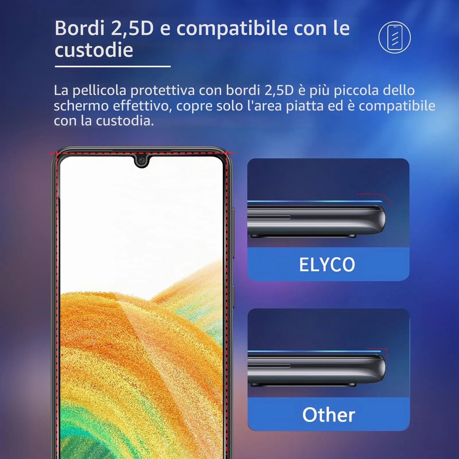 ELYCO Vetro Temperato Privacy per Samsung Galaxy A33 5G, 2+2 Pezzi - immagine 7