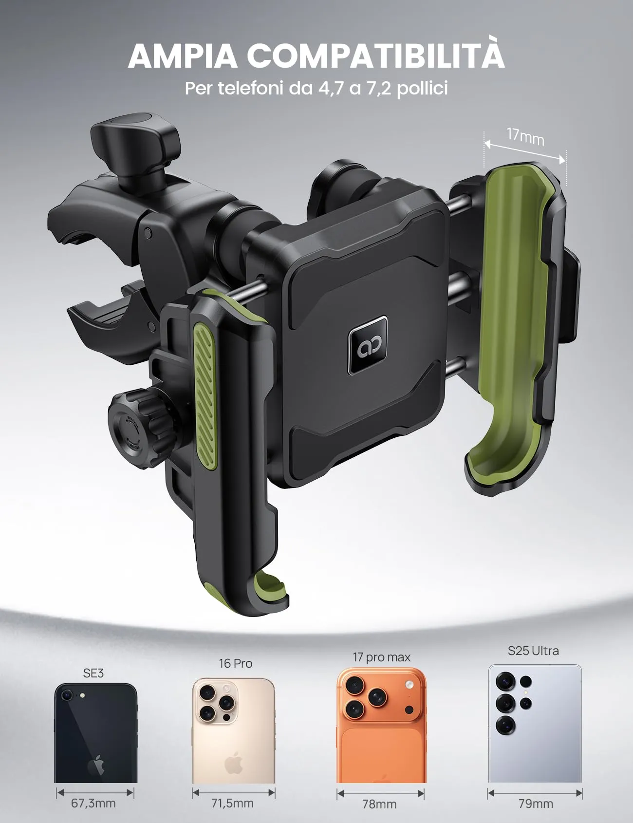 Lamicall Supporto Telefono Moto e Bici Antivibrazione BCSP11-EU-GN - immagine 5