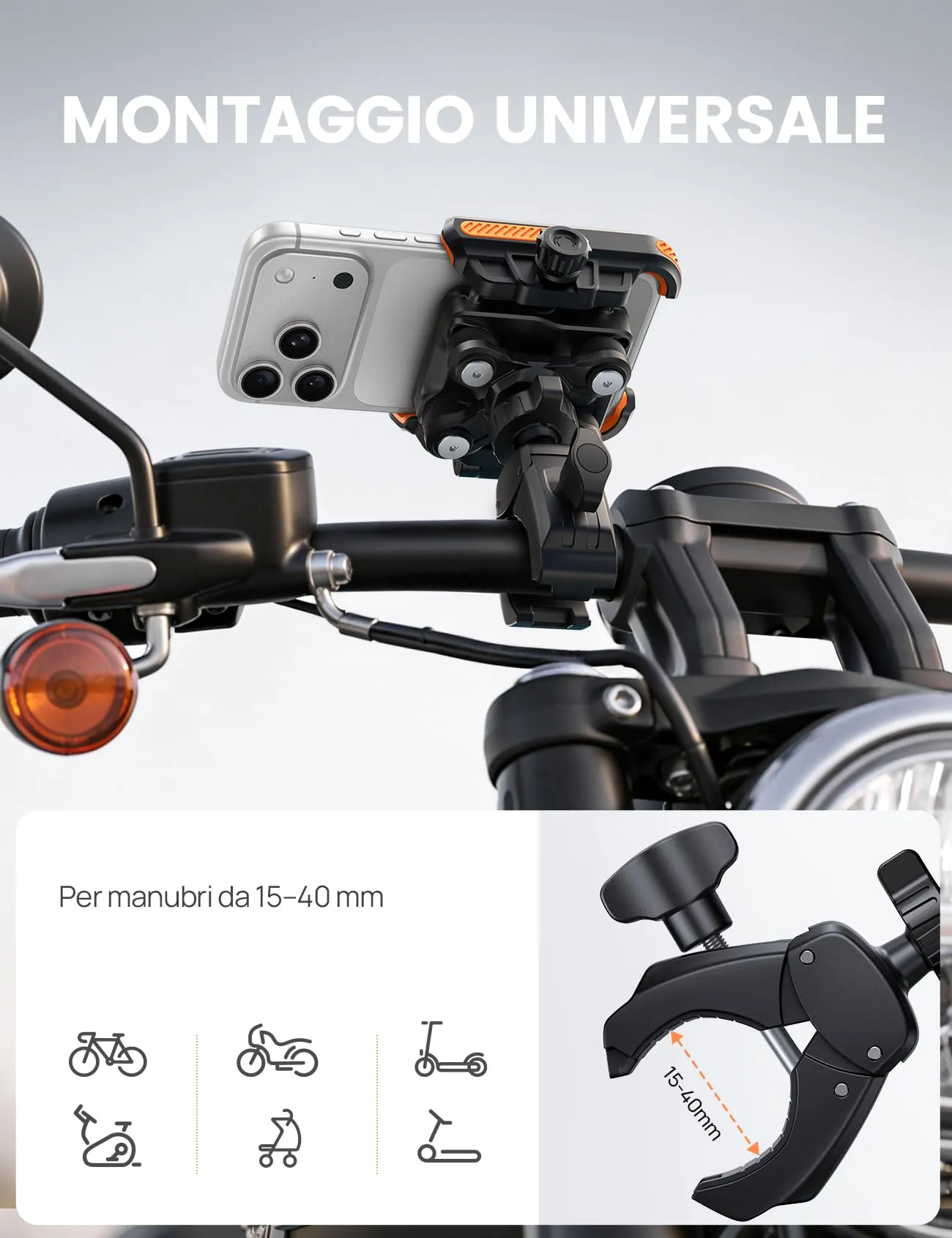 Lamicall Supporto Telefono Moto e Bici Antivibrazione - immagine 6