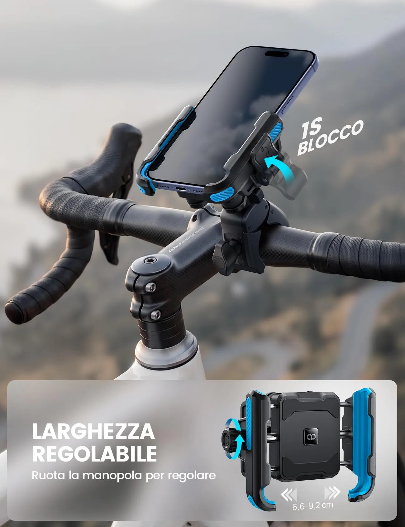 Lamicall Supporto Telefono Moto e Bici Antivibrazione BCSP11-EU-BU - immagine 4