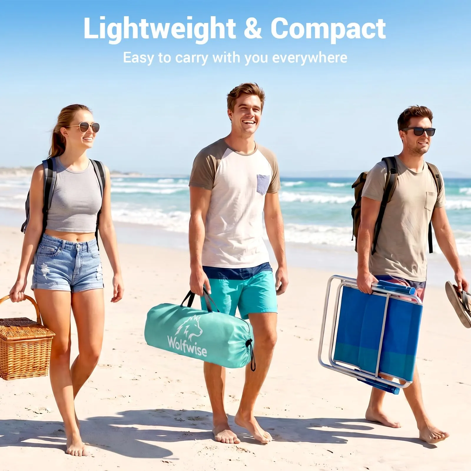 Wolfwise Tenda da Spiaggia UPF 50+ per 6 Persone, Riparo Solare Anti-UV con 3 Finestre Ventilate, Verde Menta - immagine 7