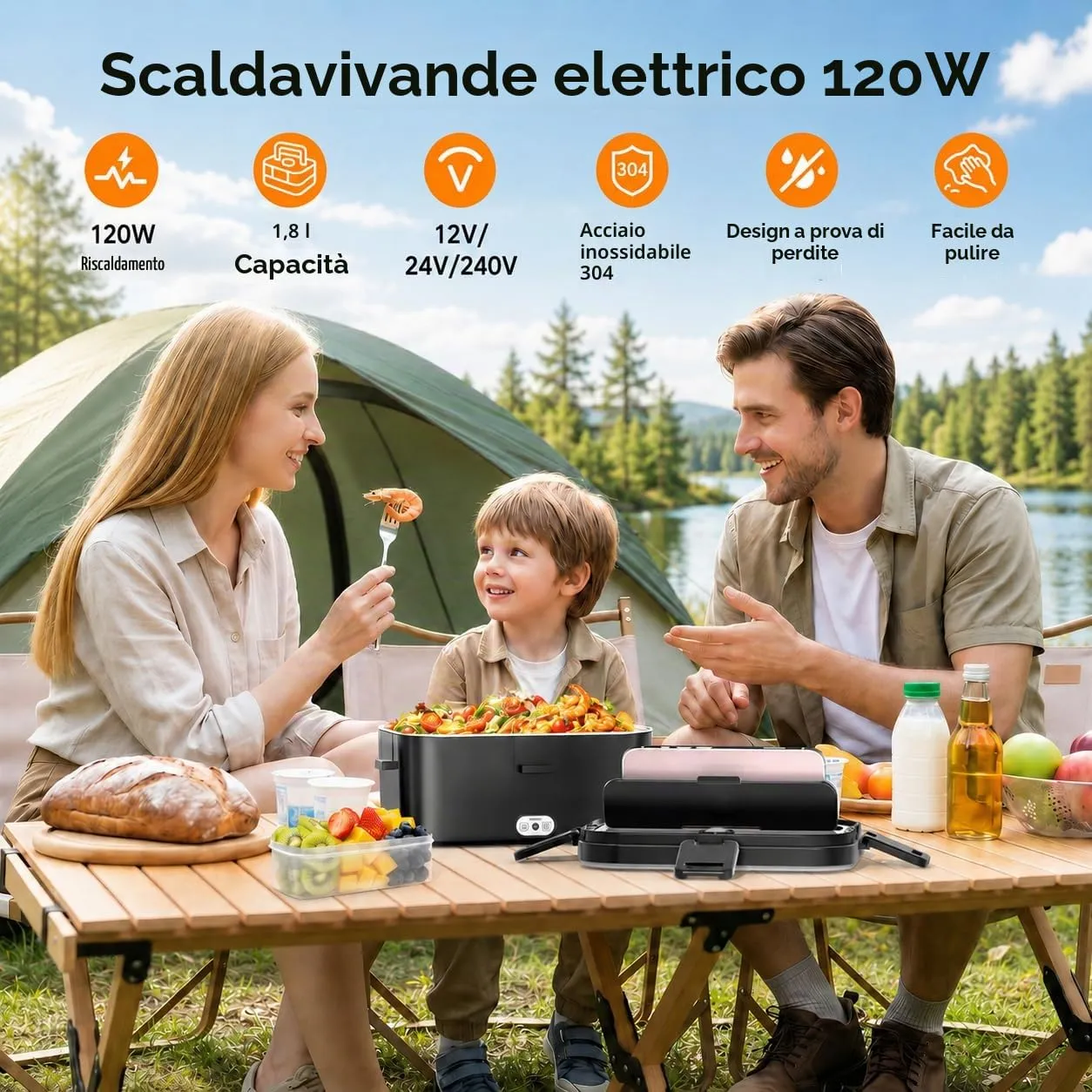 AOKBON Scaldavivande Elettrico Portatile 1,8L 120W per Auto, Casa e Camion - immagine 2