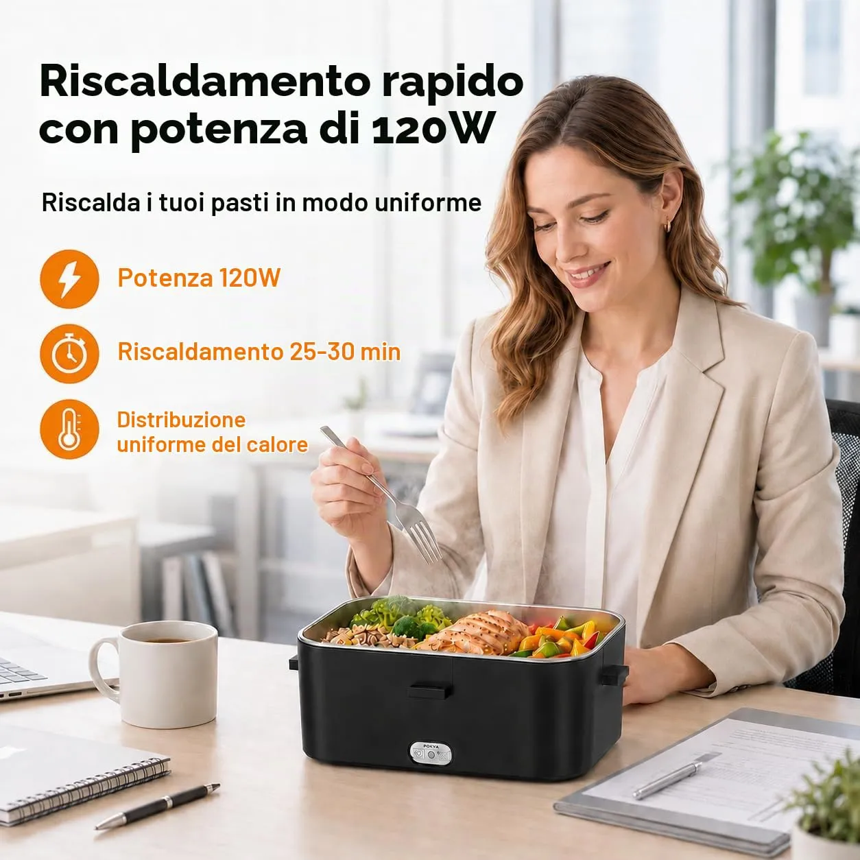 AOKBON Scaldavivande Elettrico Portatile 1,8L 120W per Auto, Casa e Camion - immagine 3
