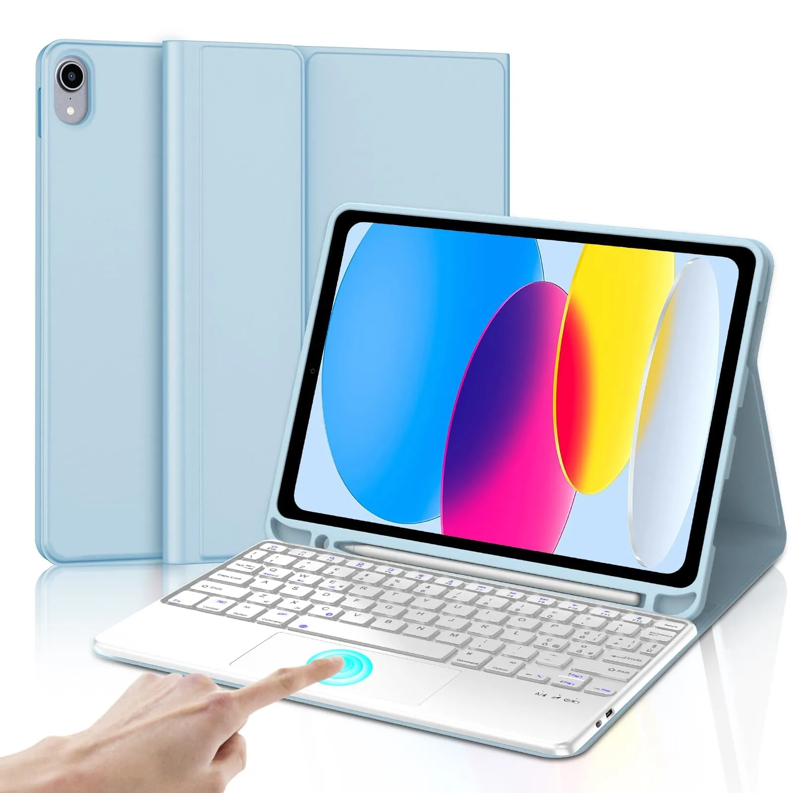 IVEOPPE Tastiera con Touchpad per iPad 11 Generazione 11" (2025) e iPad 10 Generazione 10.9" (2022) - immagine 1