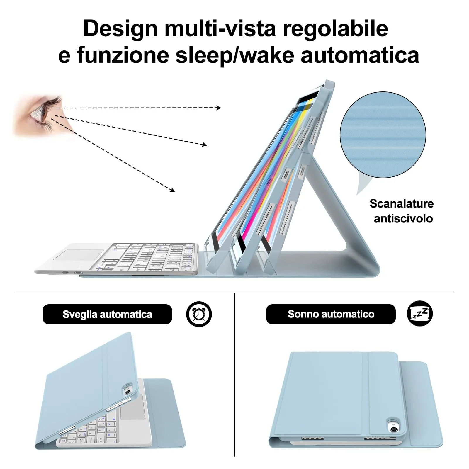 IVEOPPE Tastiera con Touchpad per iPad 11 Generazione 11" (2025) e iPad 10 Generazione 10.9" (2022) - immagine 5