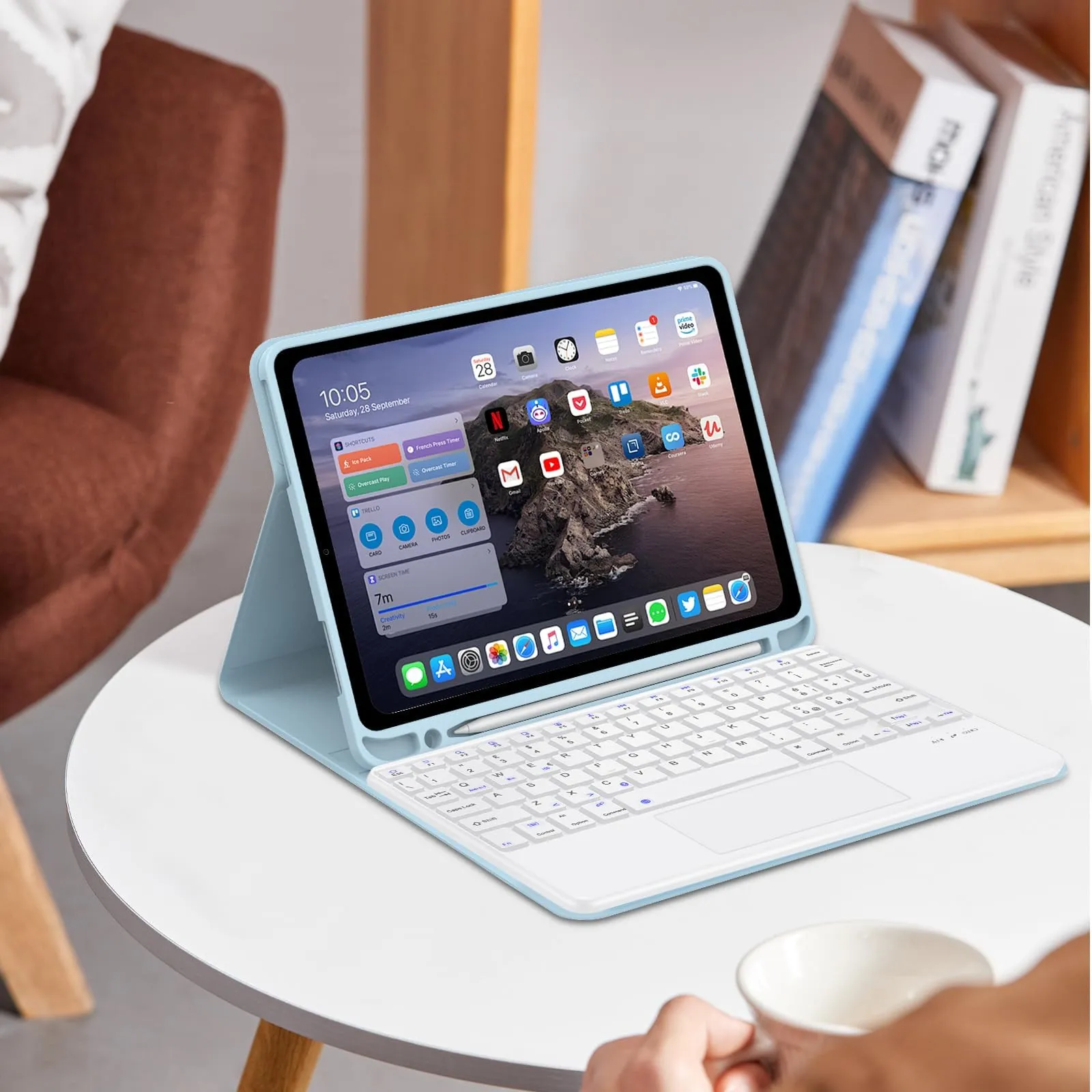 IVEOPPE Tastiera con Touchpad per iPad 11 Generazione 11" (2025) e iPad 10 Generazione 10.9" (2022) - immagine 8