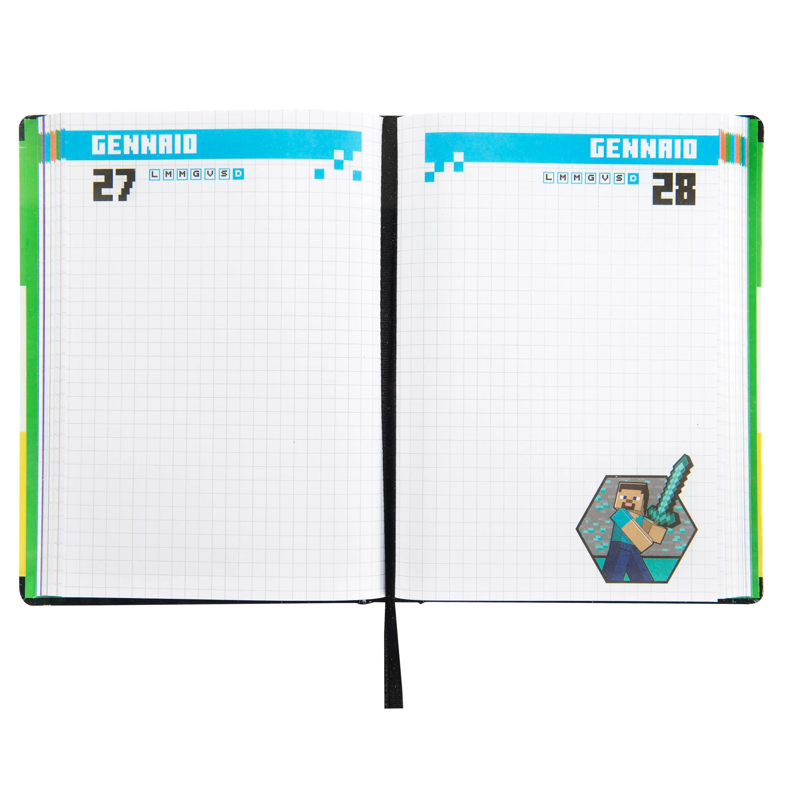 Franco Cosimo Panini Minecraft Diario Scuola Ufficiale, 12 Mesi, Copertina Imbottita, 320 Pagine, 13x17.8 cm - immagine 3