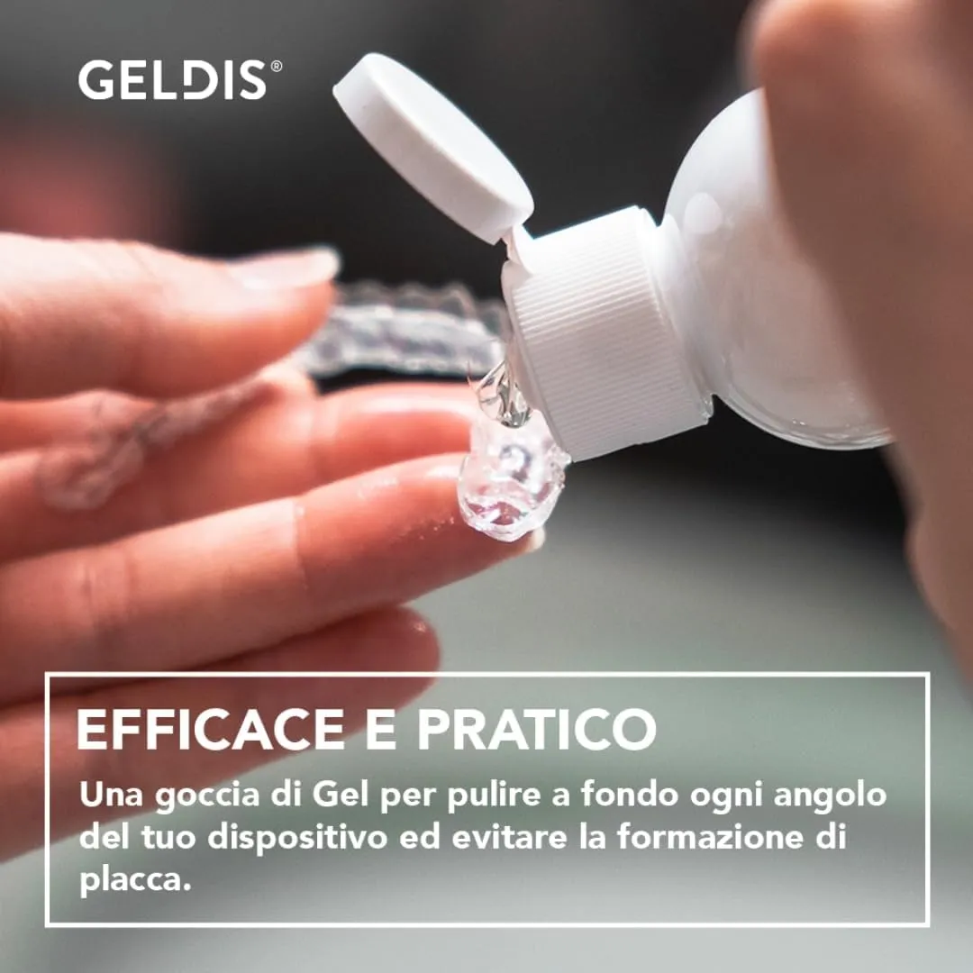 GELDIS Daily Cleanser - Gel Detergente Igienizzante per Mascherine, Apparecchi Ortodontici, Protesi Dentarie e Bite (100 ml) - immagine 2