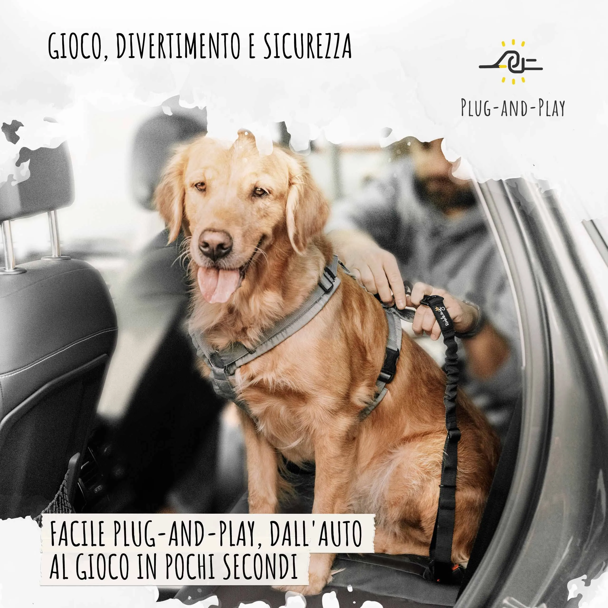Rudelkönig Cintura di Sicurezza per Cani Auto, Elastica e Regolabile, Nero - immagine 5