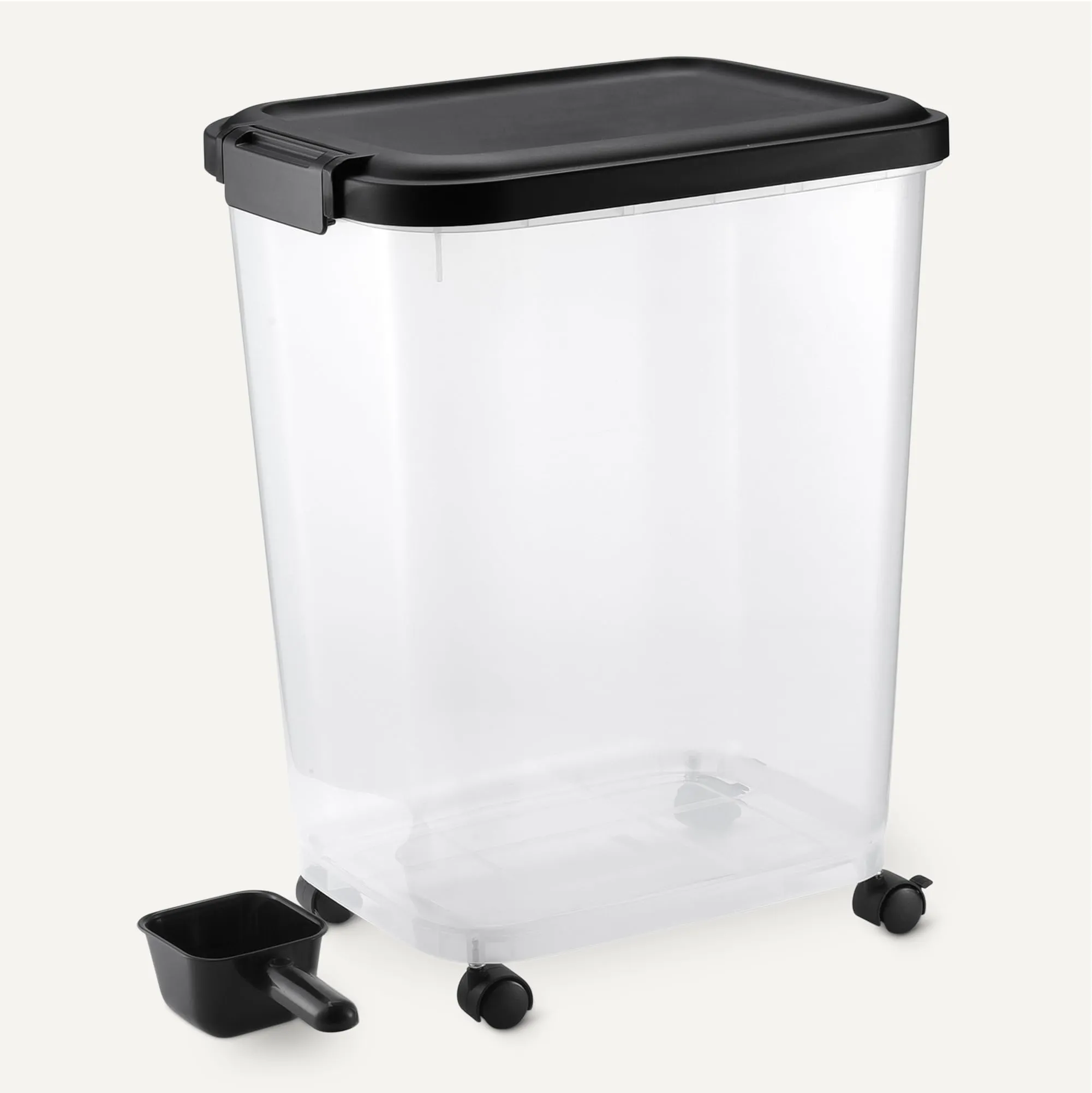 Amazon Basics Contenitore per Cibo per Animali Domestici, 15.8 kg, Trasparente e Nero - immagine 3