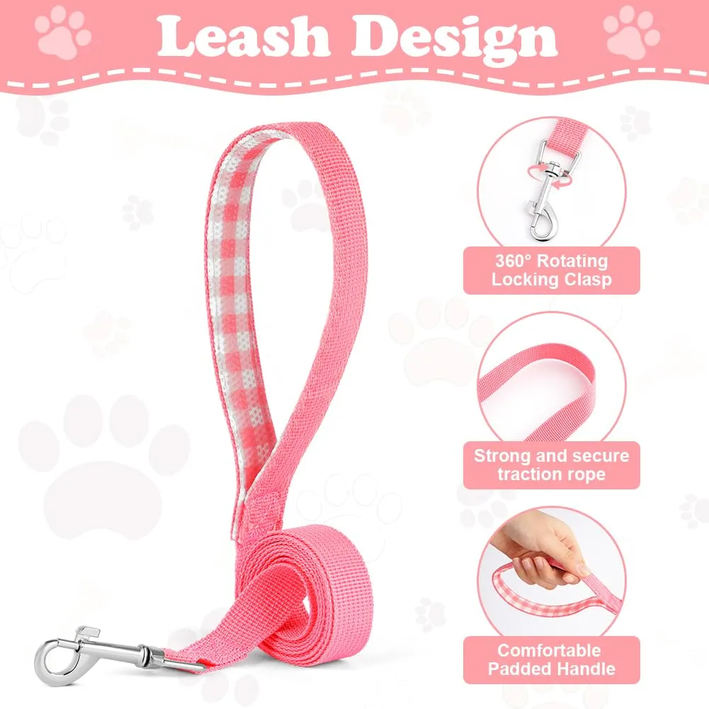 OFFCUP Set Pettorina e Guinzaglio Traspirante per Cani e Gatti, Taglia XS, Rosa - immagine 4