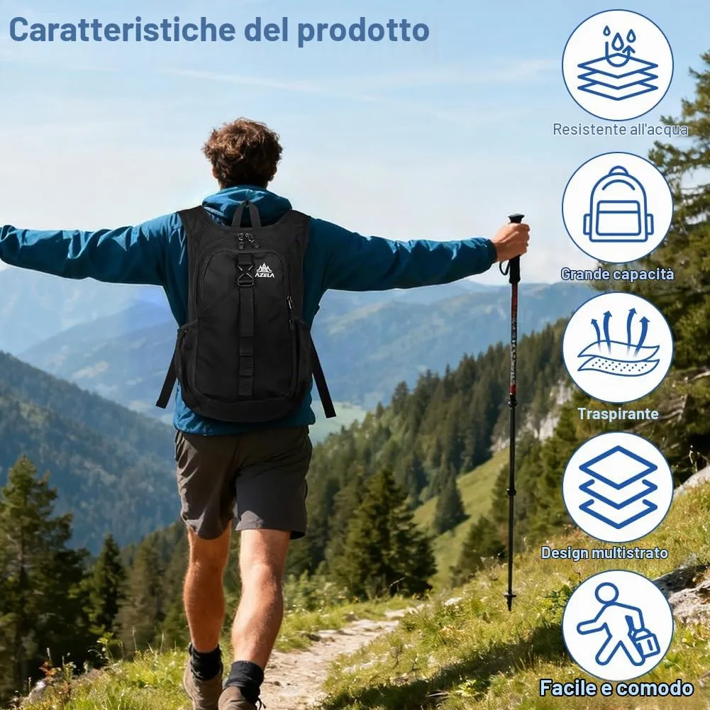 HOTUT Zaino Trekking Pieghevole 15 Litri, Impermeabile e Ultraleggero per Escursionismo, Campeggio e Viaggi - immagine 5
