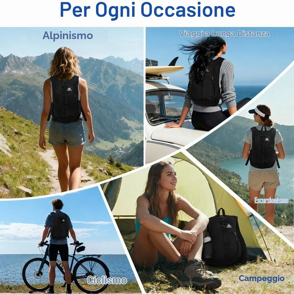 HOTUT Zaino Trekking Pieghevole 15 Litri, Impermeabile e Ultraleggero per Escursionismo, Campeggio e Viaggi - immagine 7