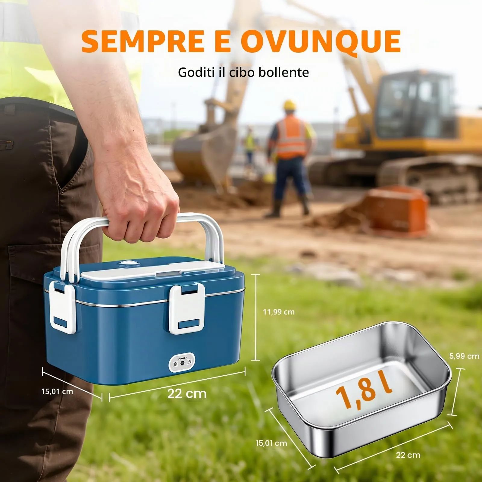 AOKBON Scaldavivande Elettrico Portatile 120W 1.8L per Auto, Camion e Ufficio - immagine 2