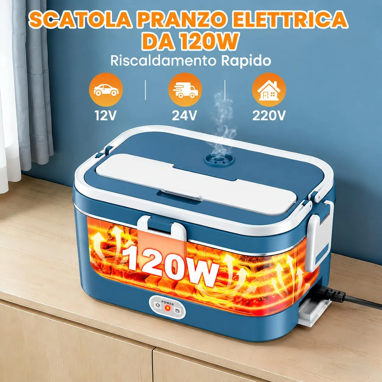 AOKBON Scaldavivande Elettrico Portatile 120W 1.8L per Auto, Camion e Ufficio - immagine 3