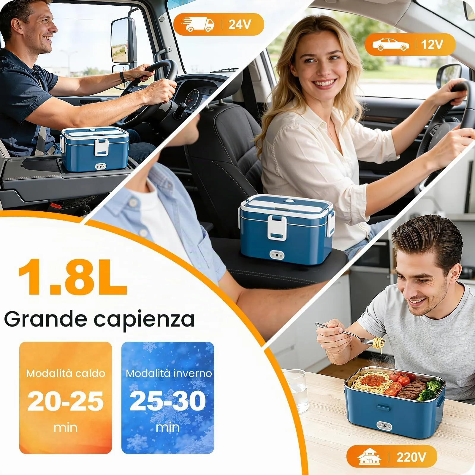 AOKBON Scaldavivande Elettrico Portatile 120W 1.8L per Auto, Camion e Ufficio - immagine 4
