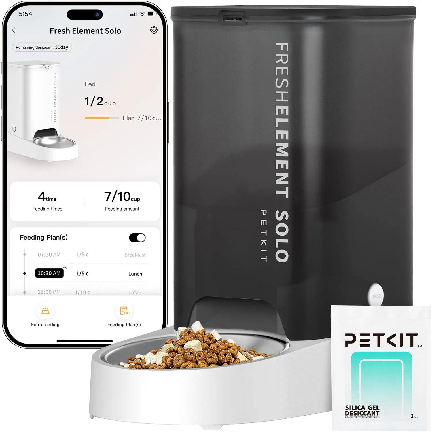 PETKIT Distributore Automatico di Cibo per Gatti e Cani, 3L, WiFi 2.4G, Ciotola in Acciaio Inox 304, Tecnologia Fresh Lock - immagine 1