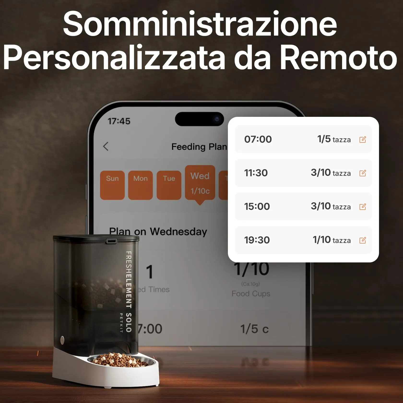 PETKIT Distributore Automatico di Cibo per Gatti e Cani, 3L, WiFi 2.4G, Ciotola in Acciaio Inox 304, Tecnologia Fresh Lock - immagine 3