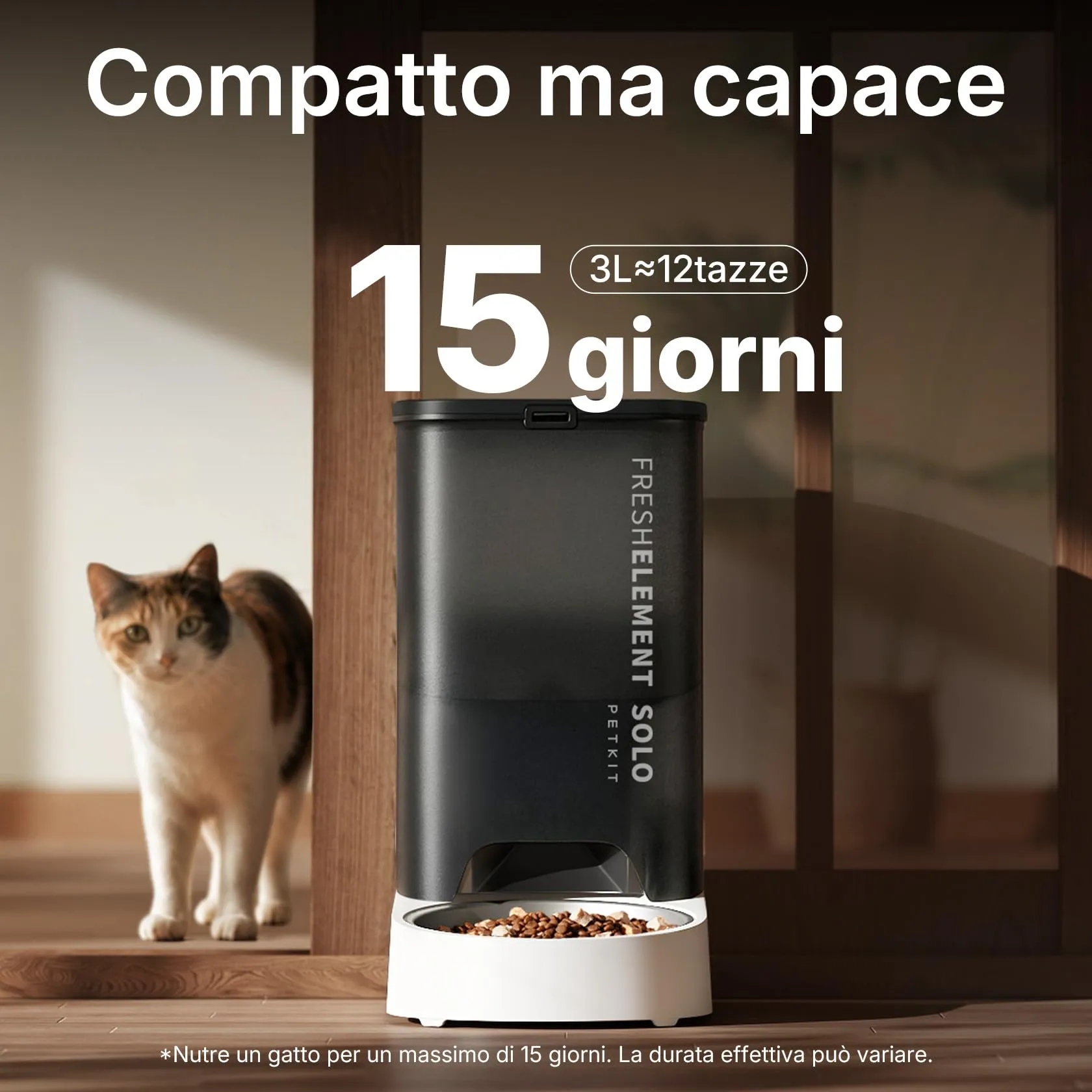 PETKIT Distributore Automatico di Cibo per Gatti e Cani, 3L, WiFi 2.4G, Ciotola in Acciaio Inox 304, Tecnologia Fresh Lock - immagine 7