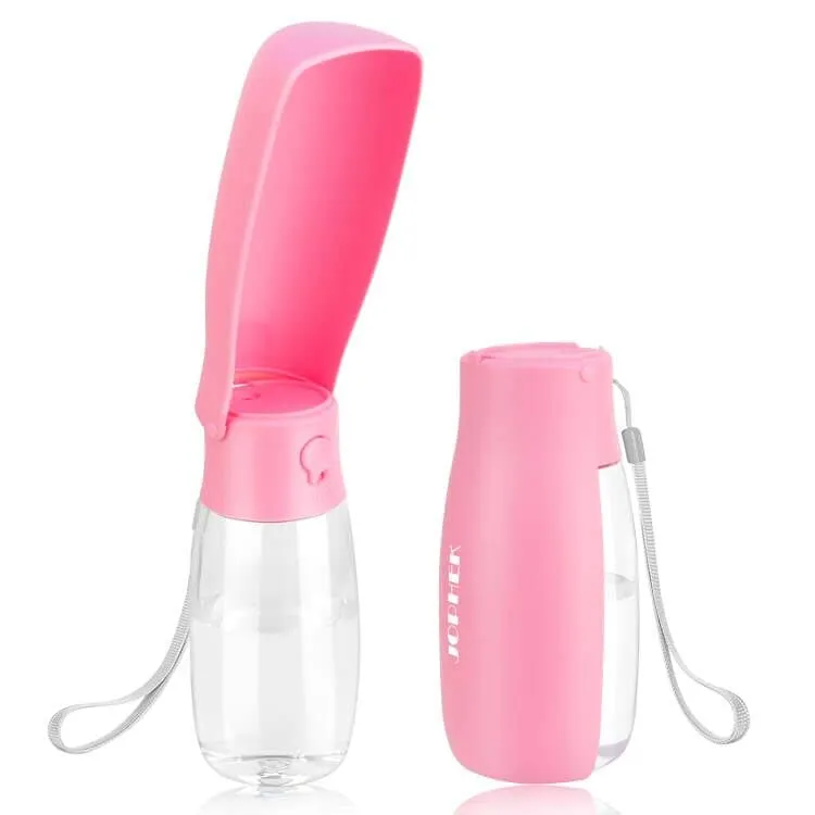 JOPHEK Borraccia per Cani Portatile 550ml, Bottiglia da Viaggio Ripiegabile a 180° con Pulsante di Blocco e Filtro a Carboni Attivi - immagine 1