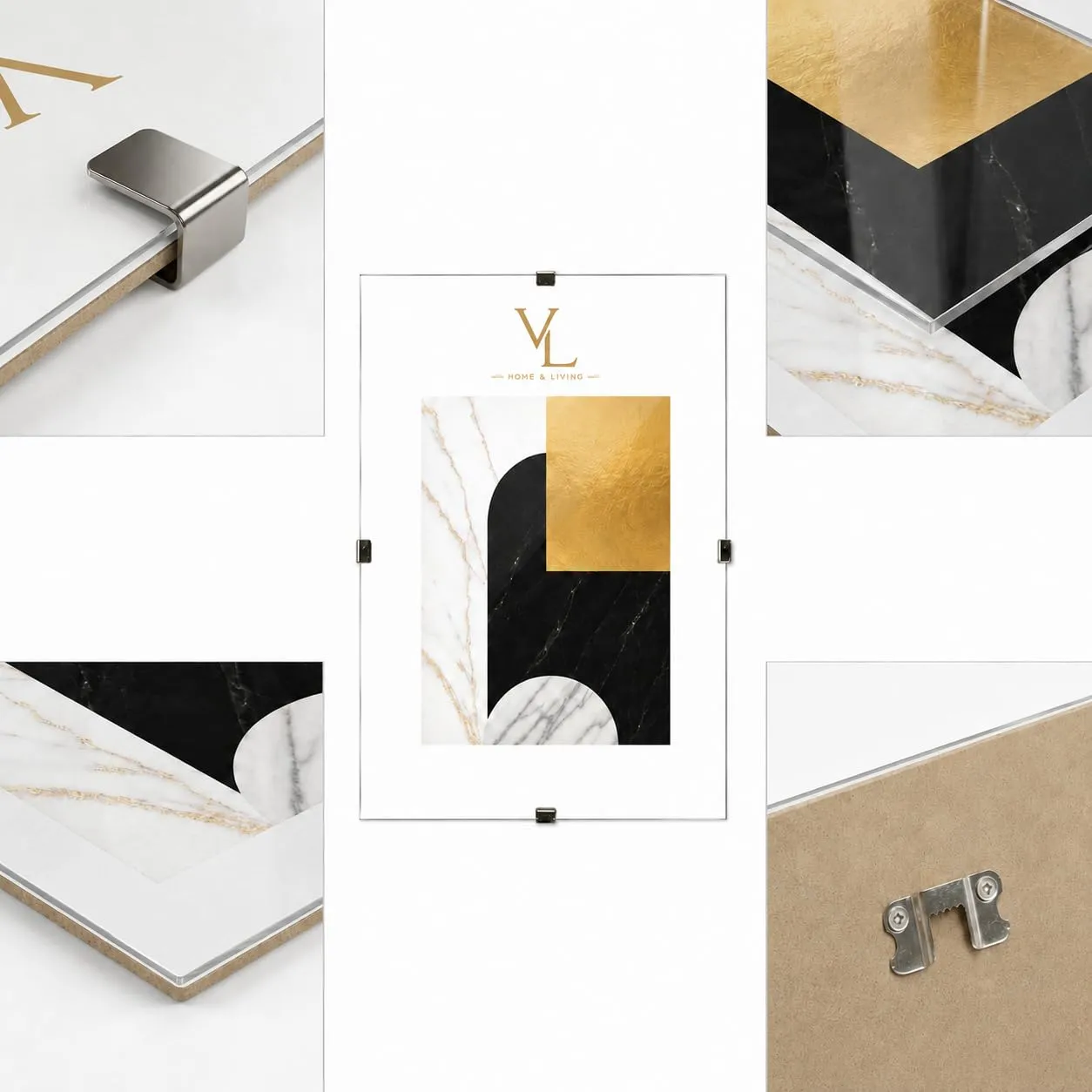 Velora Home&Living Cornice a Giorno A3 29,7 x 42 cm con Plexiglass e Pannello HDF - immagine 4