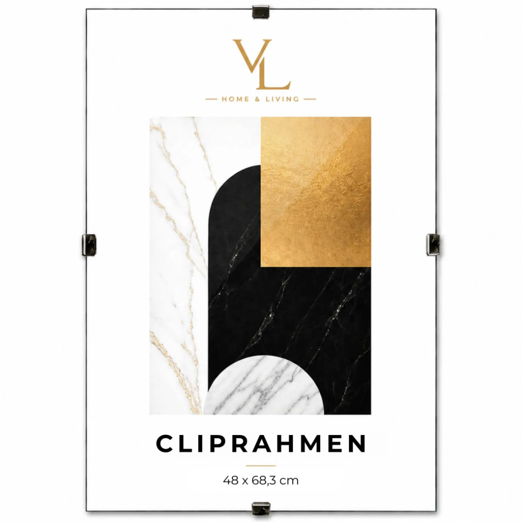 Velora Home&Living Cornice a Giorno 48 x 68,3 cm con Plexiglass e Pannello HDF - immagine 1