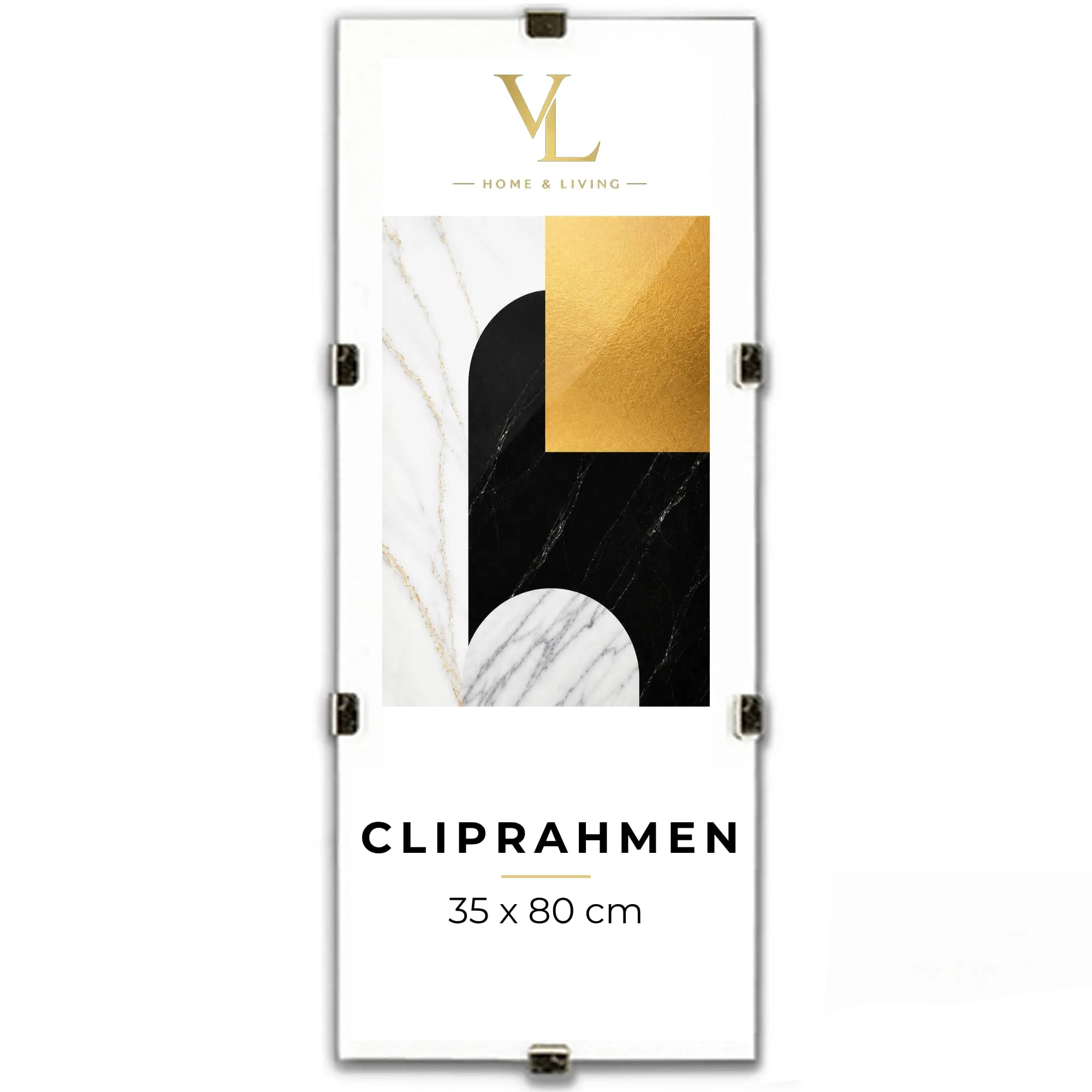 Velora Home&Living Cornice a Giorno 35 x 80 cm con Plexiglass e Pannello HDF - immagine 1