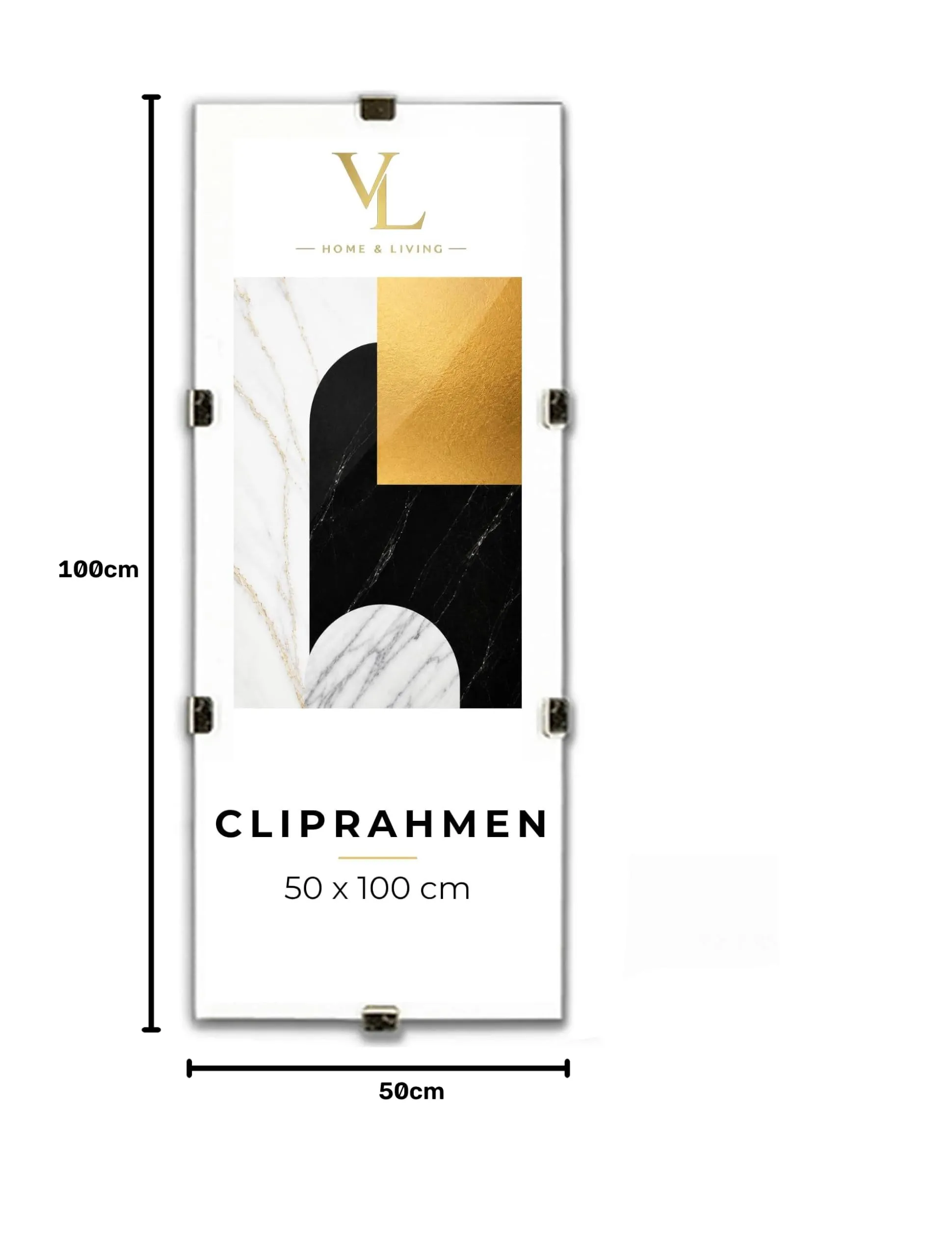 Velora Home&Living Cornice a Giorno 50 x 100 cm con Plexiglass e Pannello HDF - immagine 7