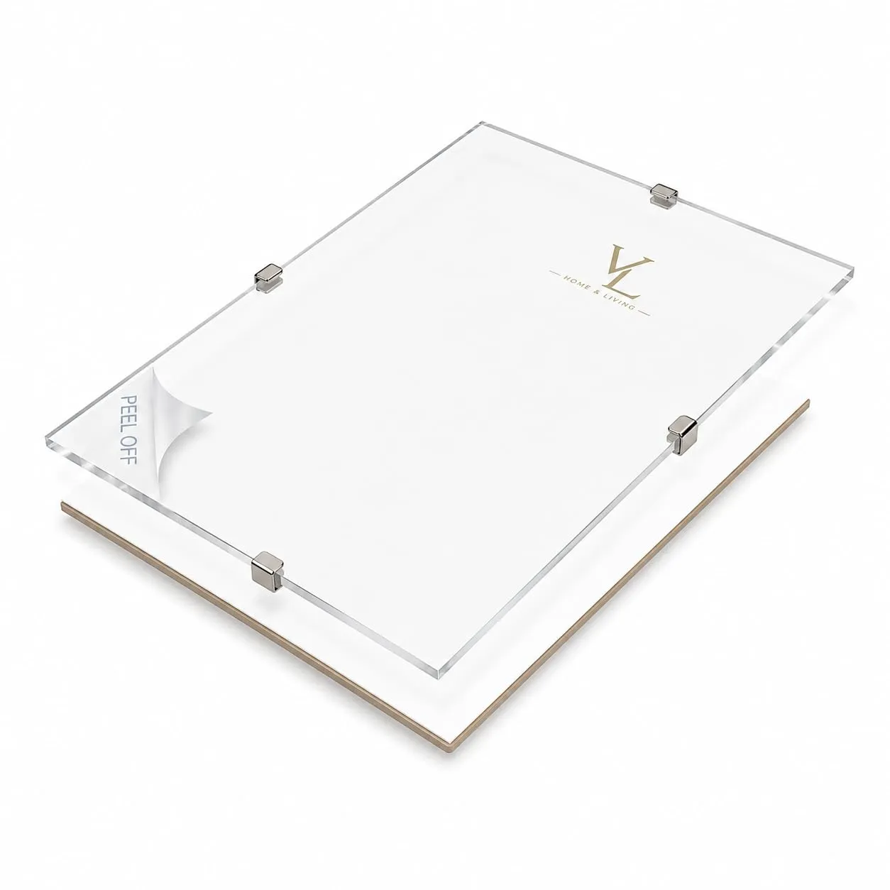 Velora Home&Living Cornice a Giorno 30 x 30 cm con Plexiglass e Pannello HDF - immagine 5