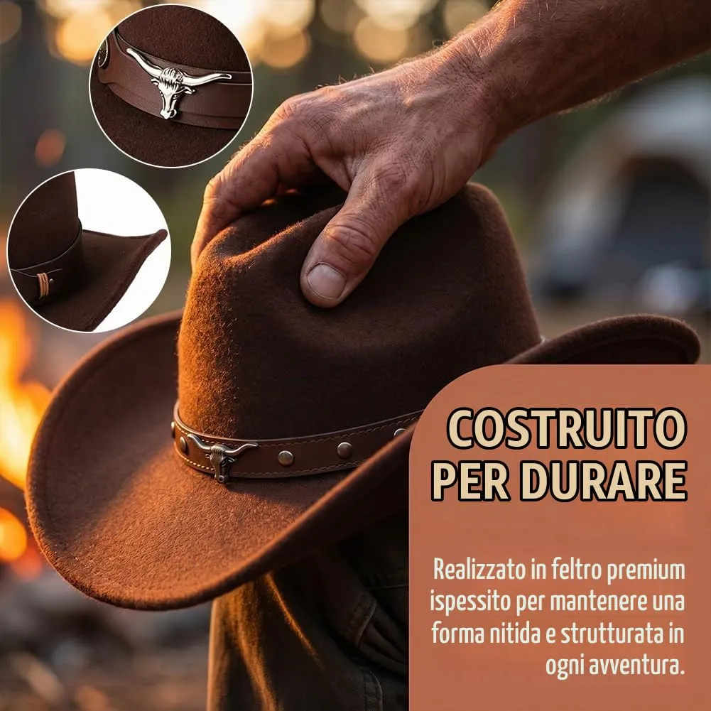 WFKKMEQ Costume da Cowboy Kit Accessori con Bandana, Cappello e Distintivo per Cosplay e Feste - immagine 3