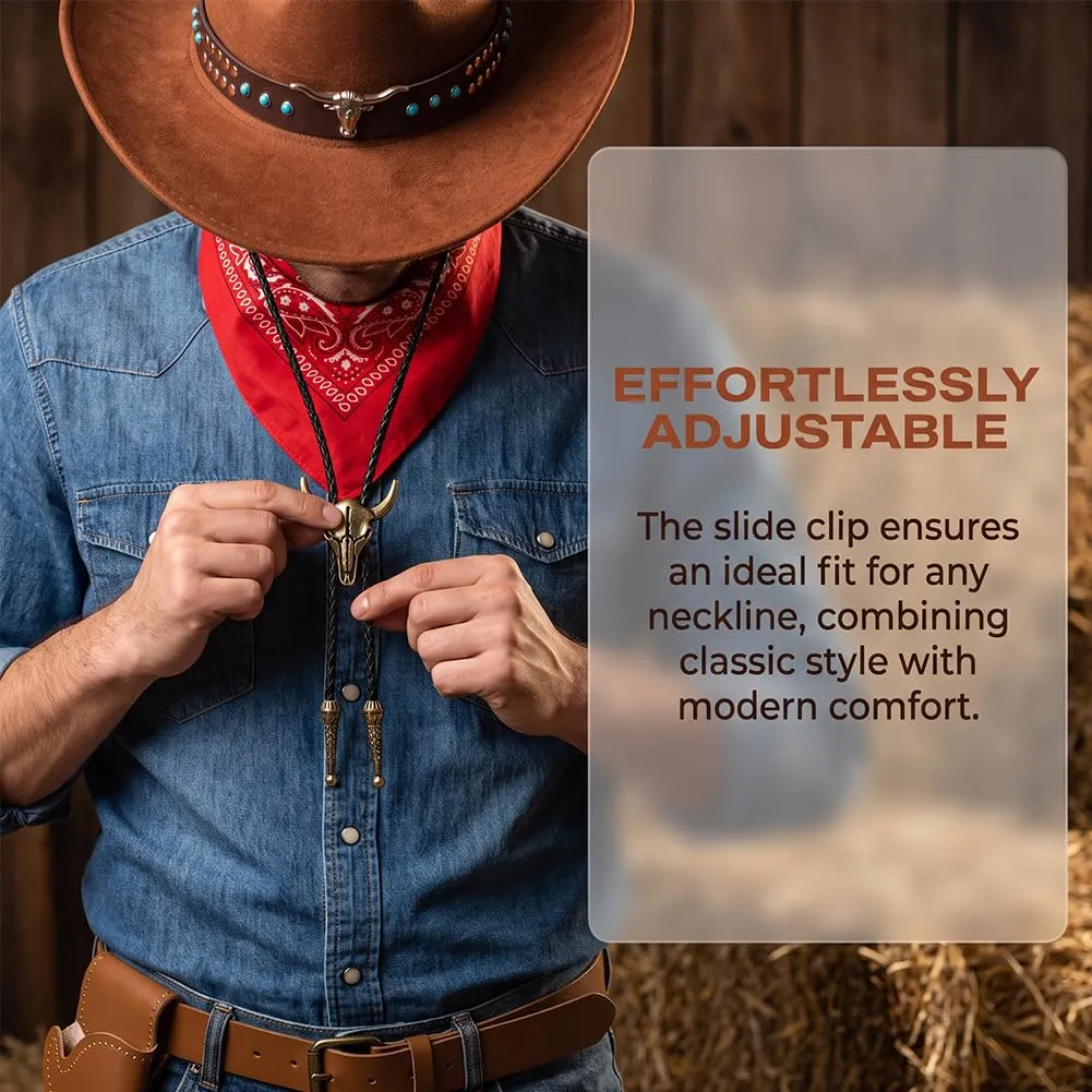 WFKKMEQ Costume da Cowboy per Cosplay, Kit Accessori con Cappello, Bandana, Cintura, Fondina, Collana e Distintivo - immagine 4