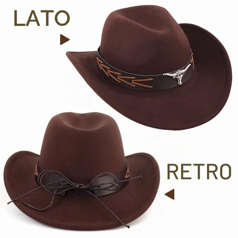 WFKKMEQ Costume da Cowboy, Set di 7 Accessori Western con Cappello, Cintura, Fondina, Bandana, Collana e Distintivo - immagine 6