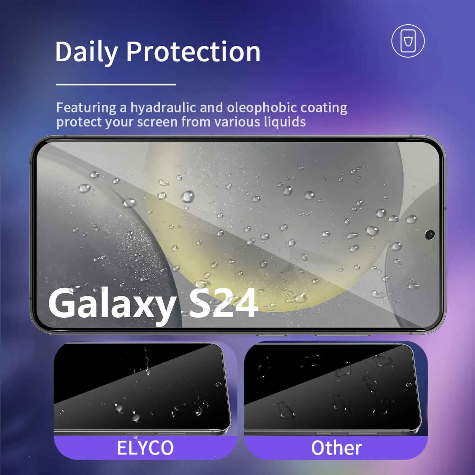 ELYCO Vetro Temperato Privacy per Samsung Galaxy S24 5G, 2 Pezzi - immagine 4