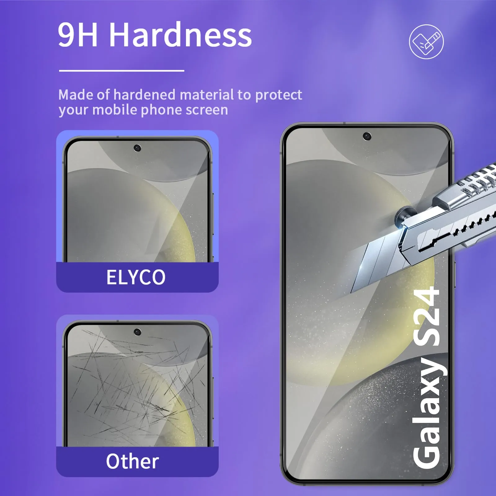 ELYCO Vetro Temperato Privacy per Samsung Galaxy S24 5G, 2 Pezzi - immagine 5