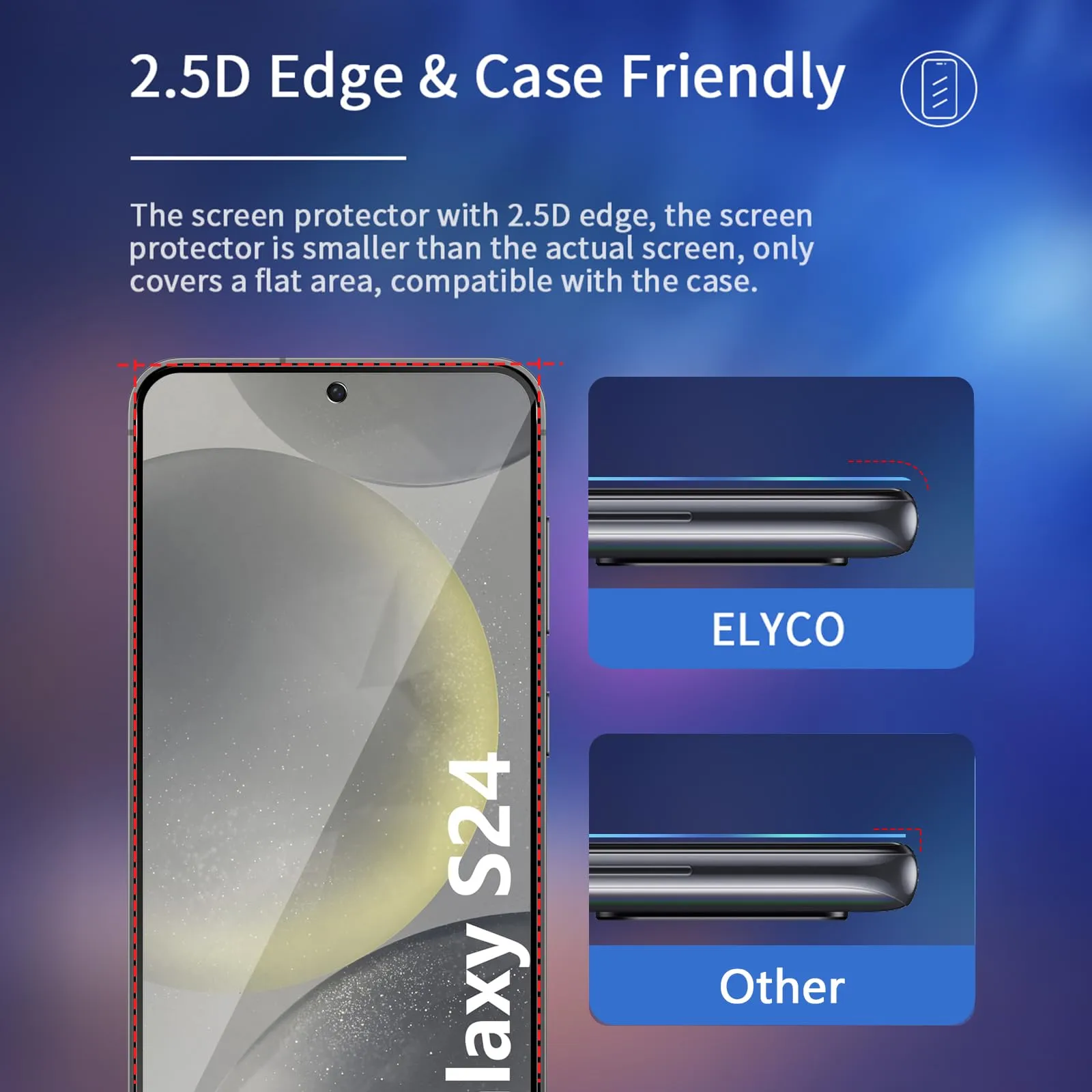 ELYCO Vetro Temperato Privacy per Samsung Galaxy S24 5G, 2 Pezzi - immagine 7